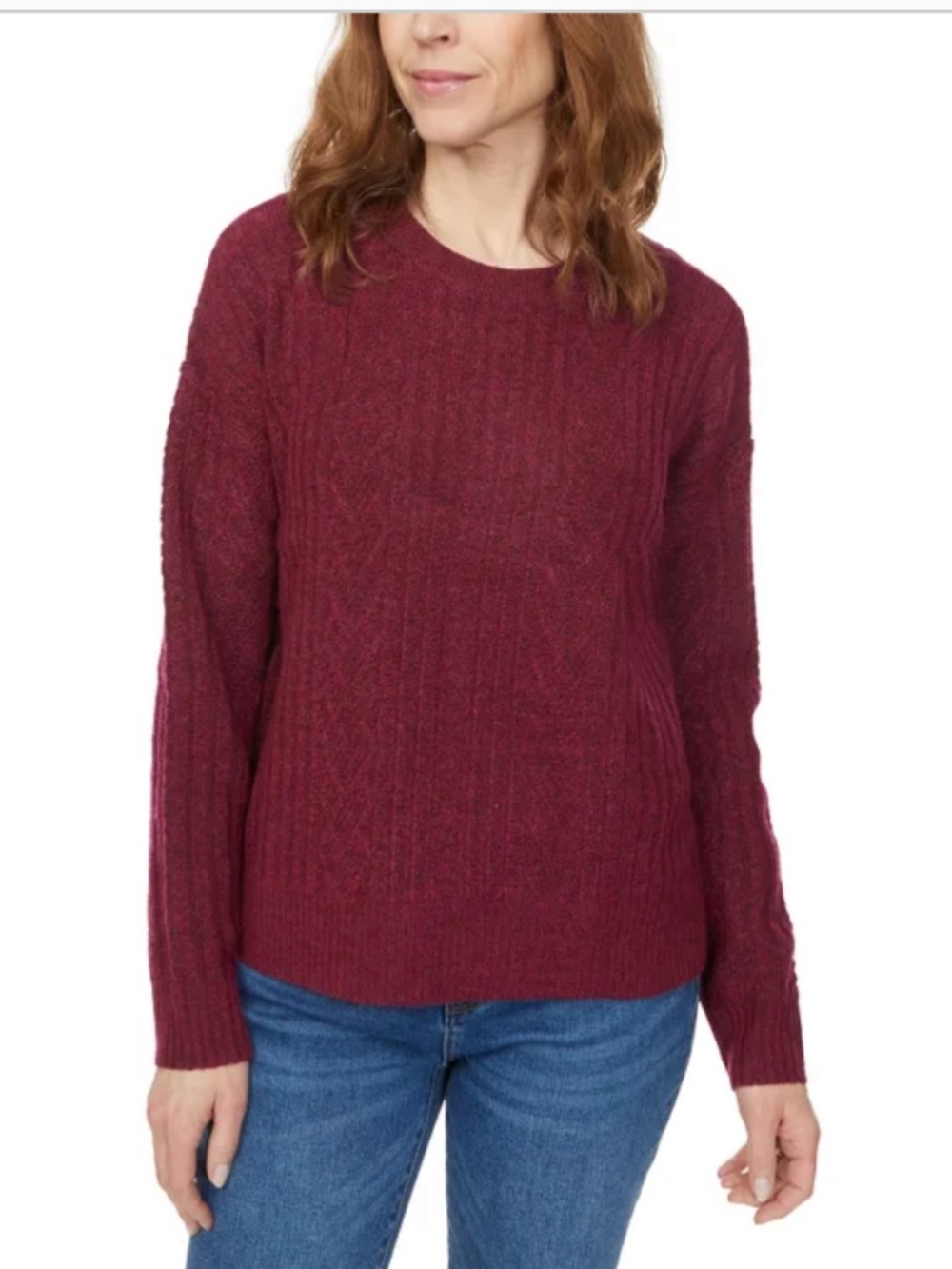 NEW Women's Legendary Outfitters Crewneck Cable Knit Sweater